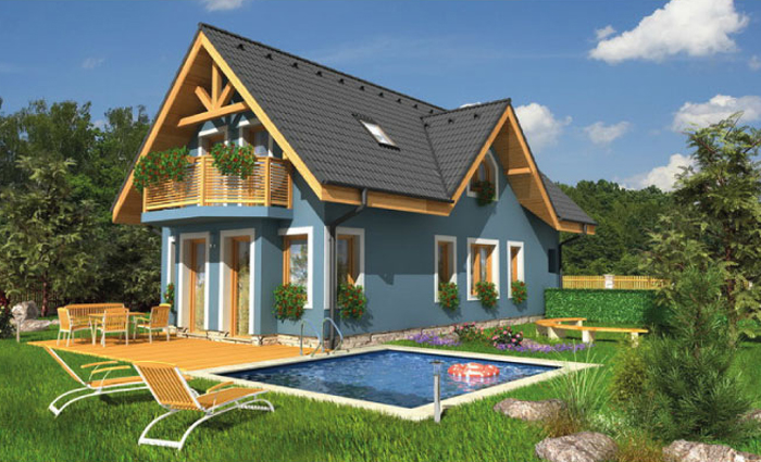 Projekt domu z lukarnami, 3 sypialnie z wyjściem na balkony